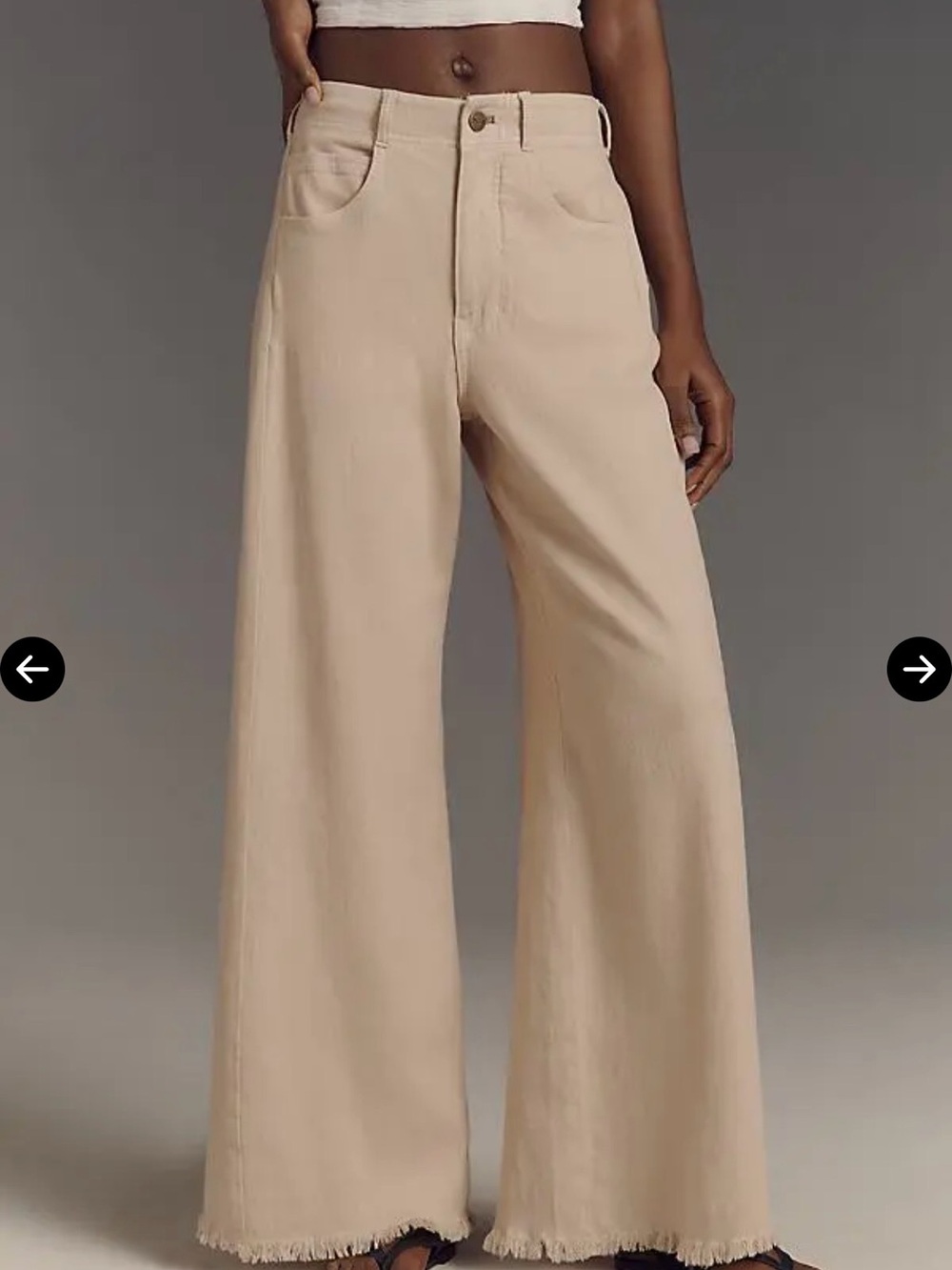 Pilcro Soft Flowy Wide  Leg  Jeans in Beige
